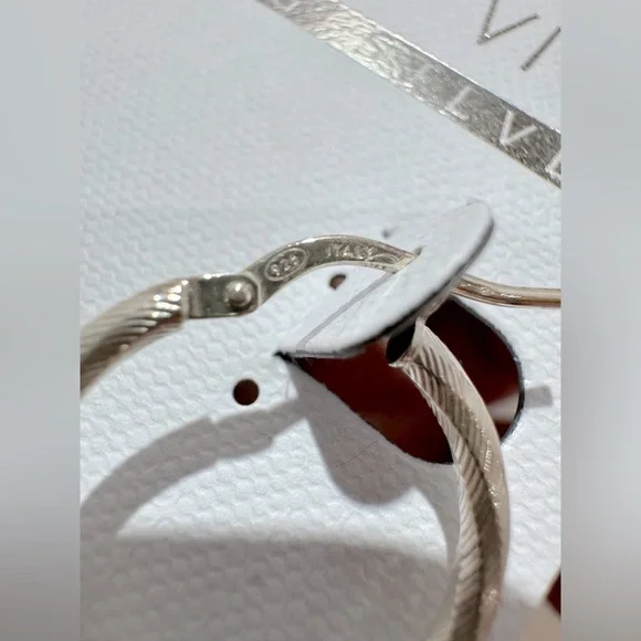 NWT Argento Vivo Sterling Silver Hoop Earrings - Picture 4 of 7
